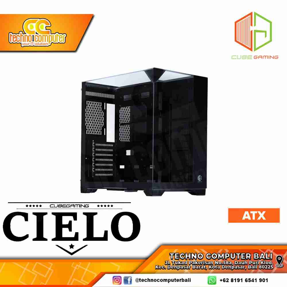 CASING CUBE GAMING CIELO ATX Black - Mid Tower ATX Case Tempered Glass