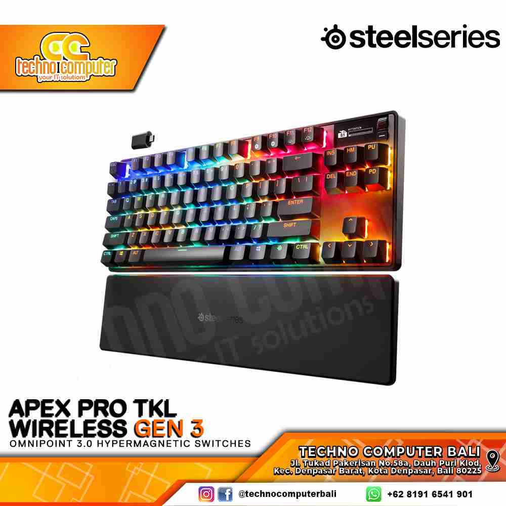 STEELSERIES APEX Pro TKL Wireless Gen 3 - HyperMagnetic Switch - Analog Gaming Keyboard