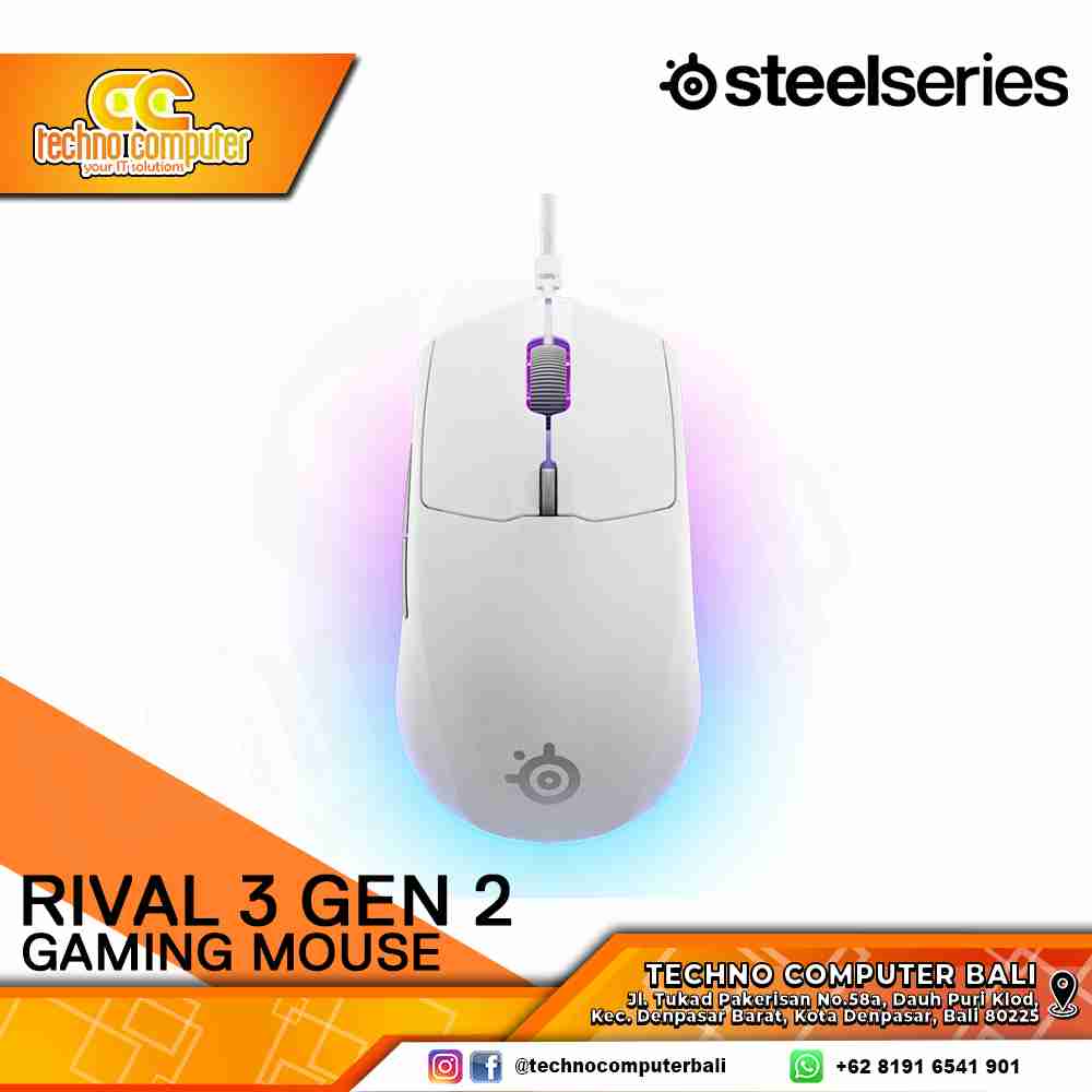 STEELSERIES RIVAL 3 Gen2 White - Gaming Mouse