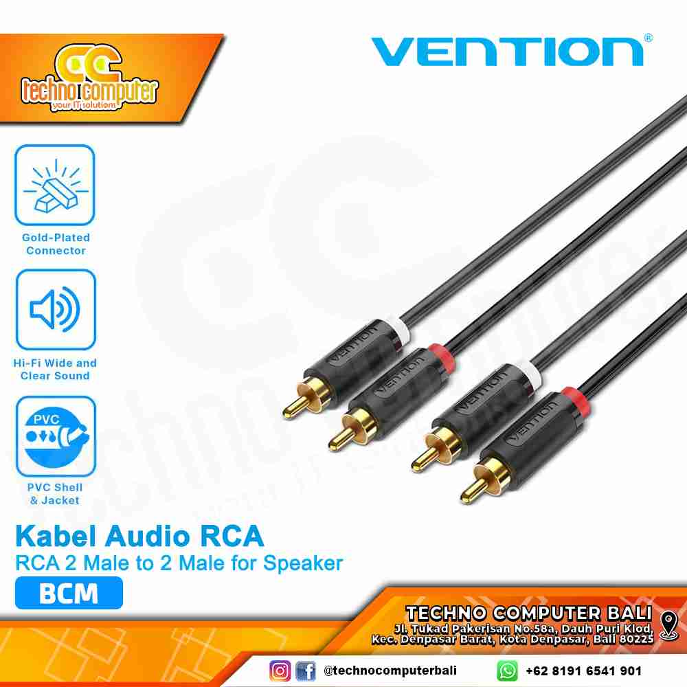 VENTION KABEL AUDIO RCA 2 Male to 2 Male for Speaker PVC - BCM 3M