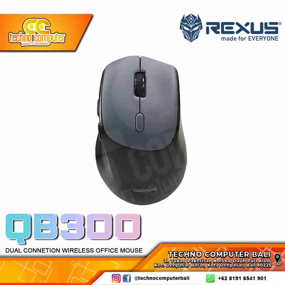 REXUS QB300 Silent Click Wireless Black - Office Mouse Wireless