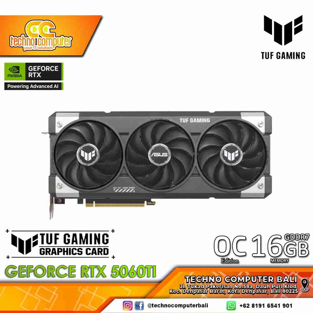 ASUS TUF GAMING NVIDIA GeForce RTX 5060 TI OC Edition 16GB GDDR7