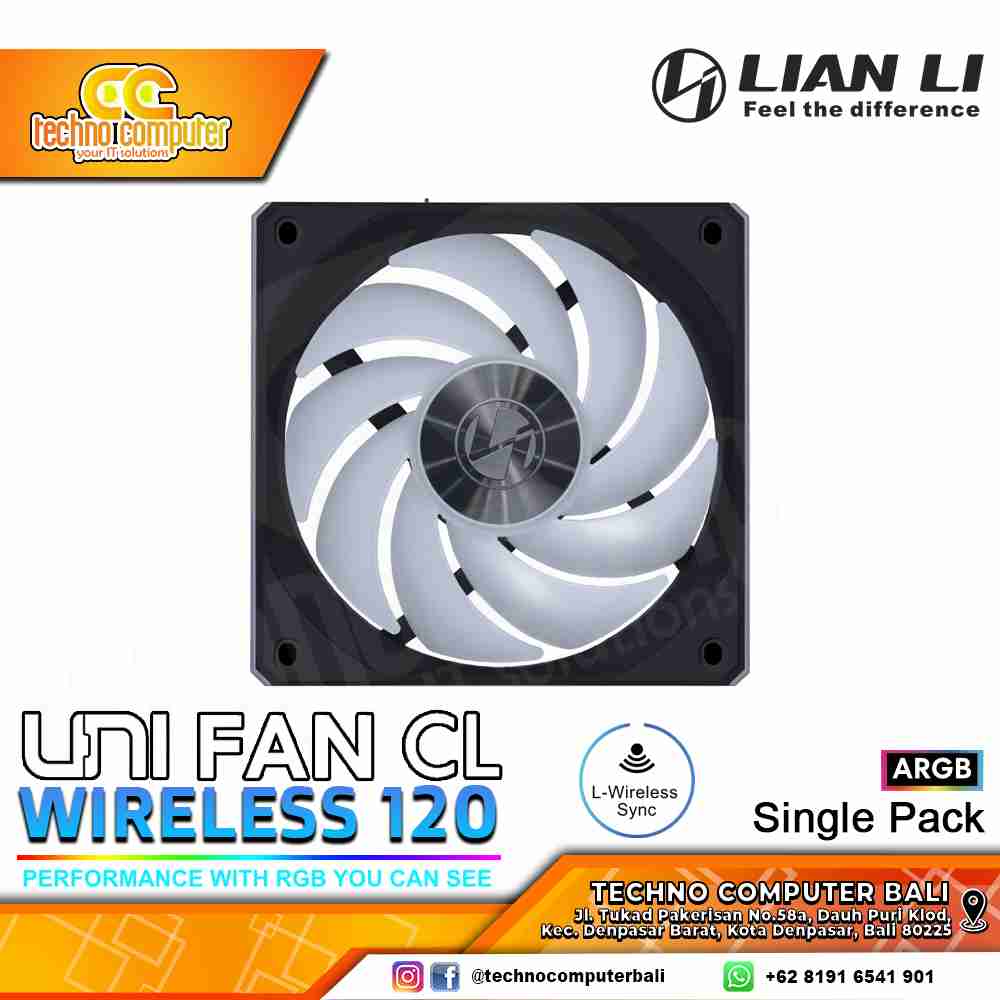 FAN CASING LIAN LI UNI FAN CL Wireless 120 Black - 120mm Single Pack ARGB Fan