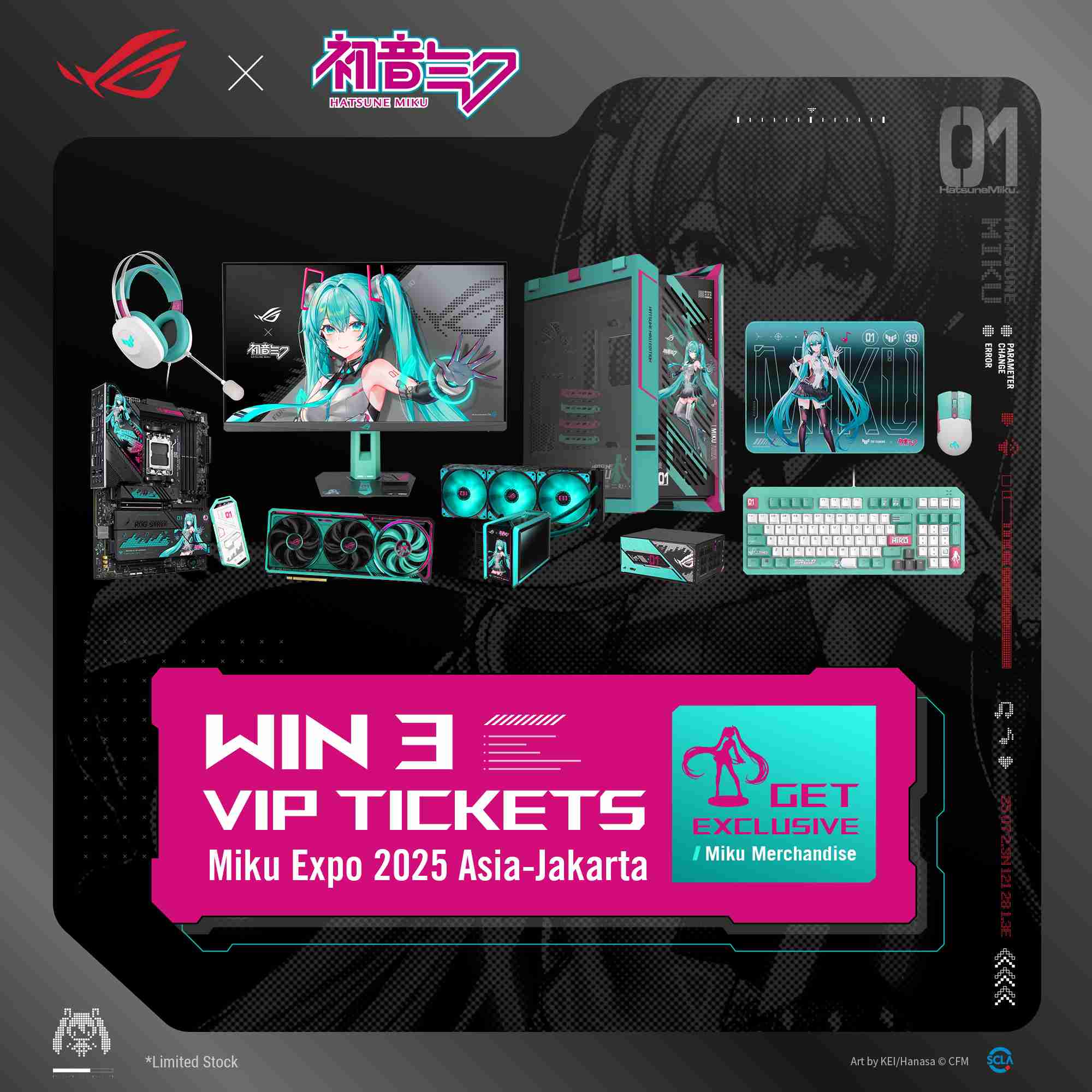 ASUS ROG x HATSUNE MIKU Edition PC Build POWERED BY ASUS - FULL SET