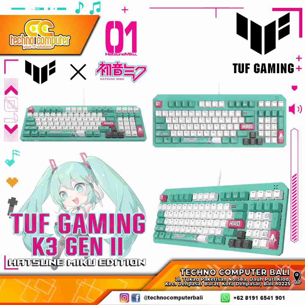 ASUS TUF Gaming K3 Gen II Hatsune Miku Edition - Mechanical Red Switch - Gaming Keyboard