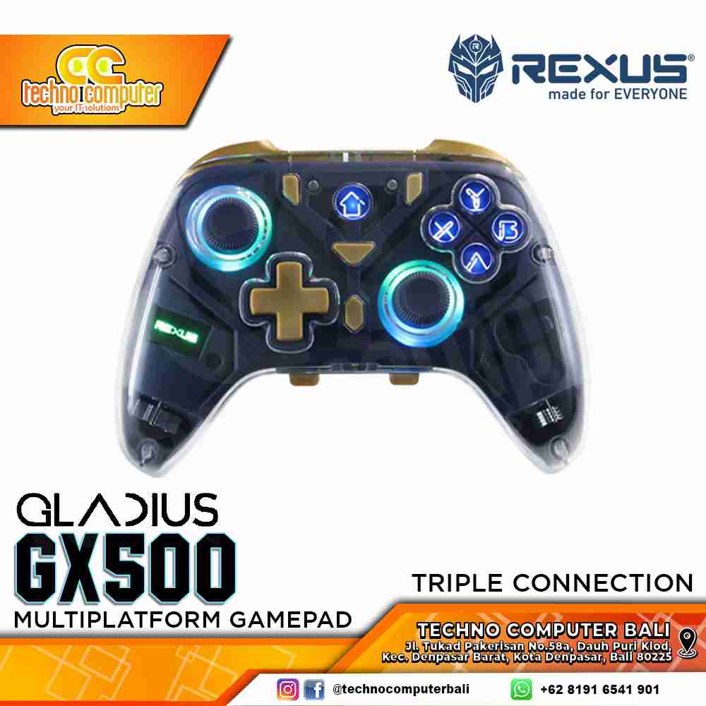 GAMEPAD WIRELESS REXUS GLADIUS GX500 Multi Platform Gamedpad - Navy