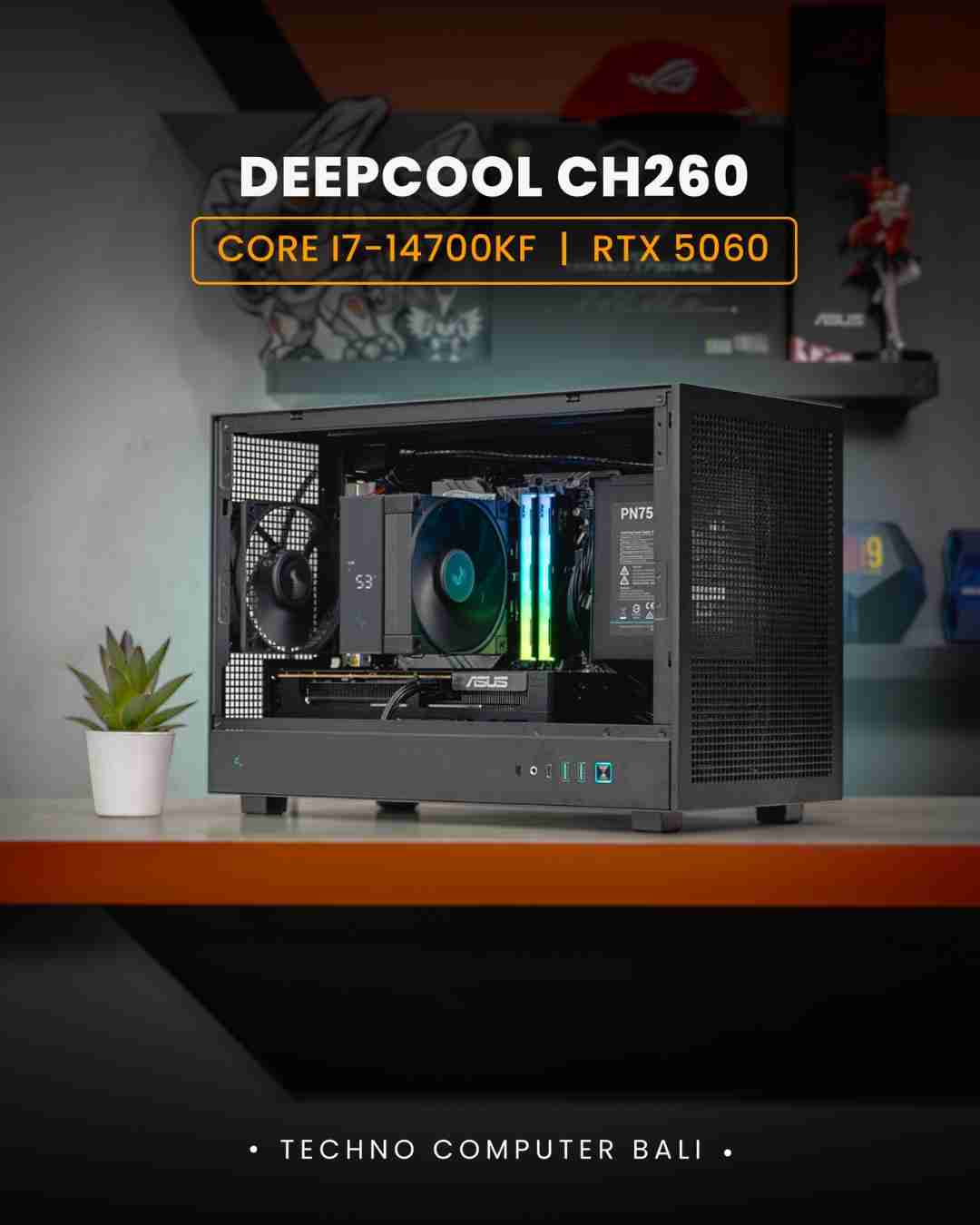PC RAKITAN - CORE I7-14700KF / RTX 5060 / CASING DEEPCOOL CH260