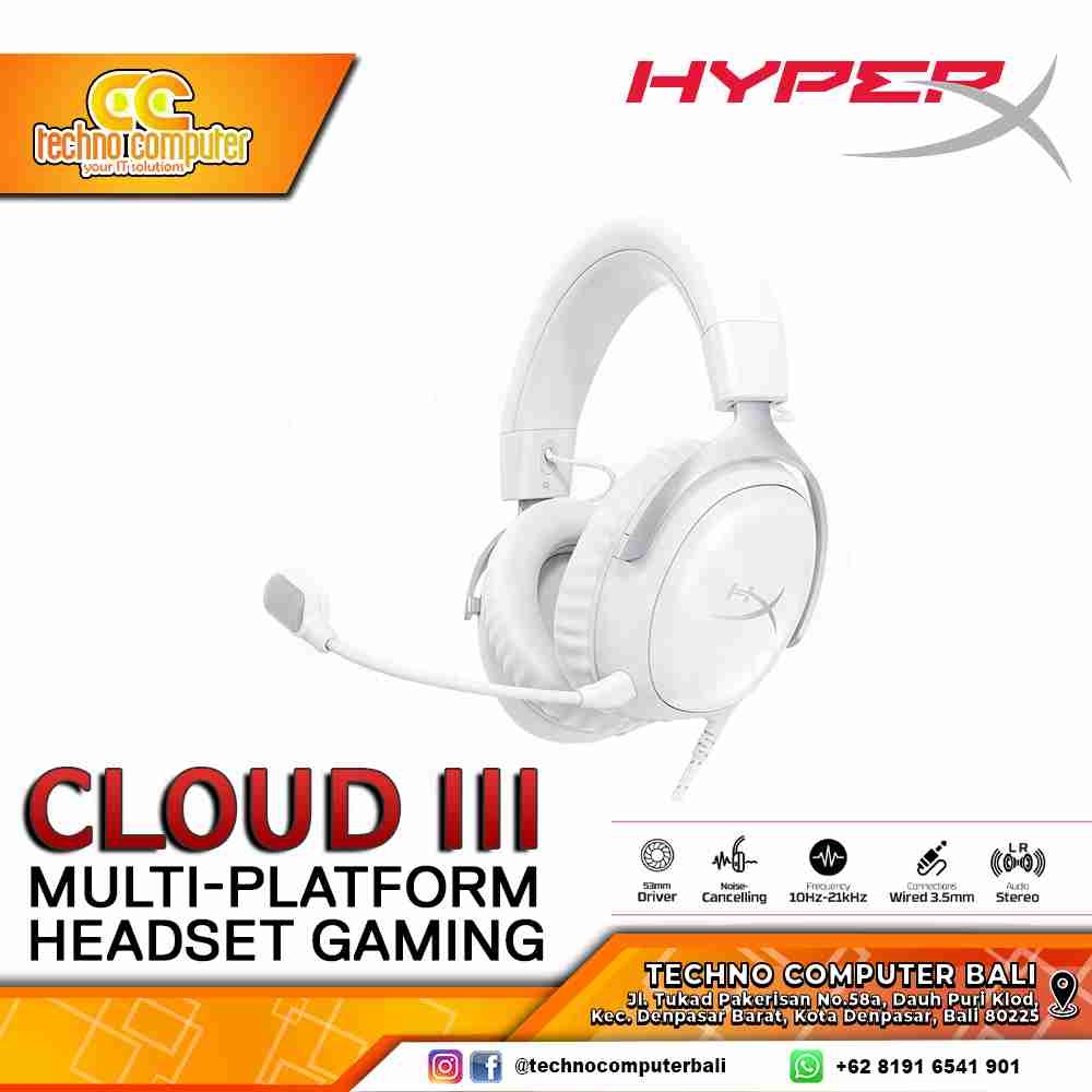 HEADSET HyperX Cloud III - Gaming Headset (White)