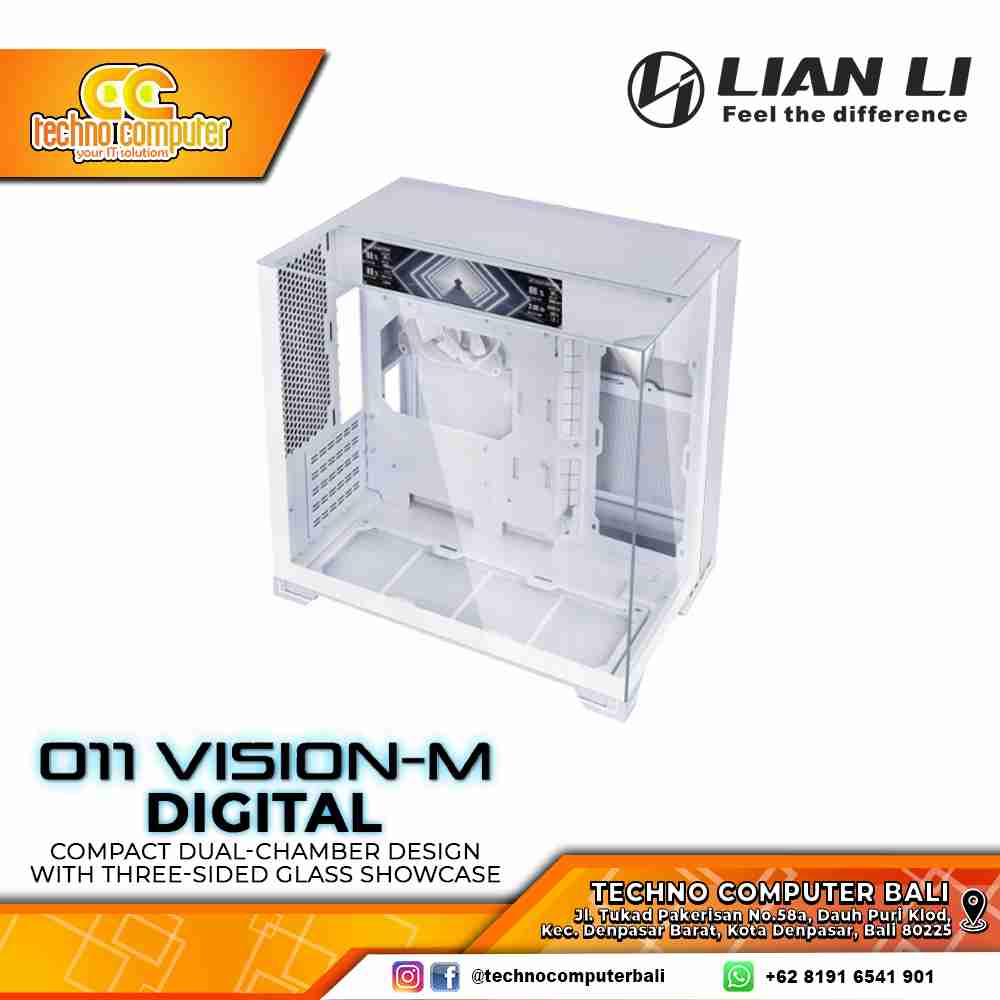 CASING LIAN LI O11 VISION-M DIGITAL White - Mid Tower mATX Case Tempered Glass