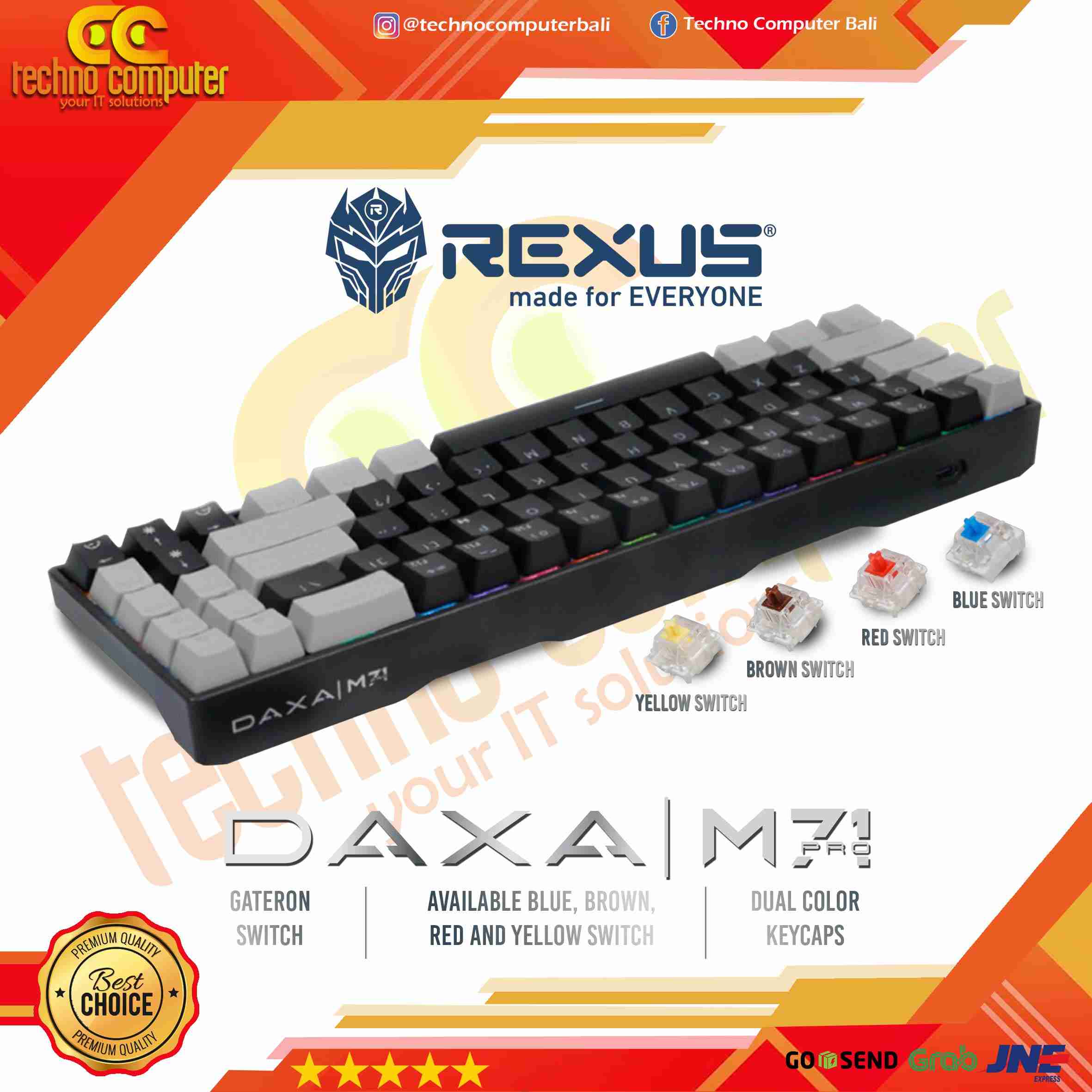 KEYBOARD GAMING REXUS DAXA M71 PRO - BLACK GREY