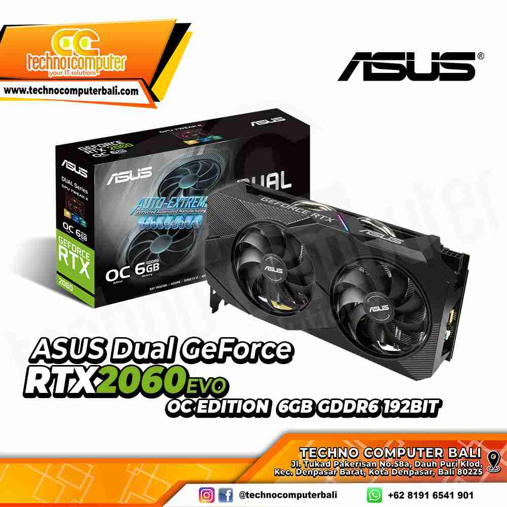 ASUS DUAL NVIDIA GeForce RTX 2060 OC Edition EVO 6GB GDDR6