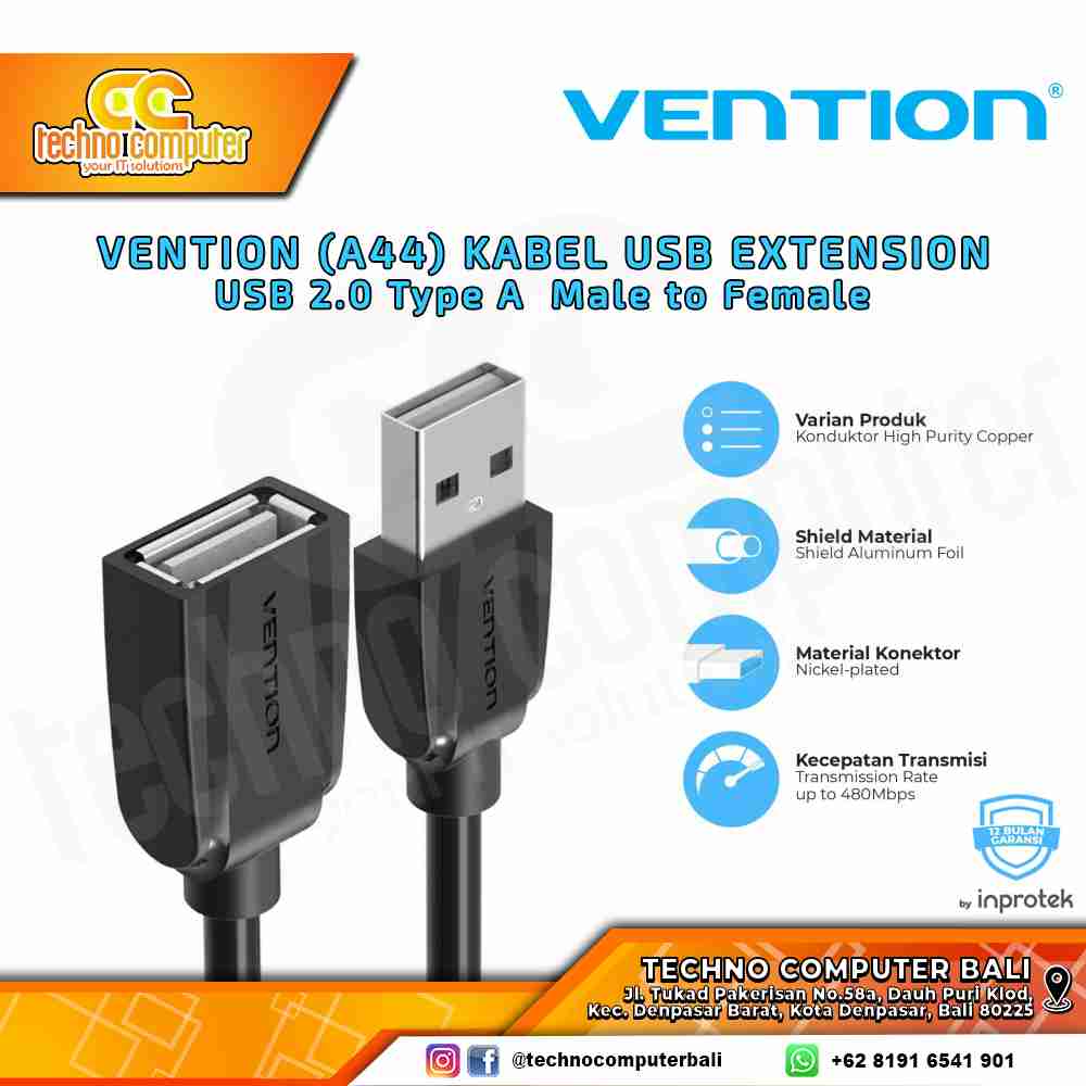 VENTION USB EXTENSION - USB 3.0 Male to Female - A44 5M