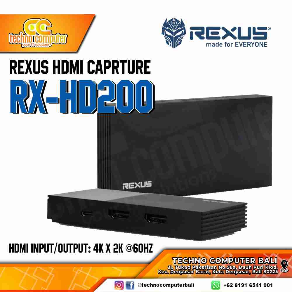 REXUS HD200 4K Game Capture Card Stream and Record HD 1920 x 1080