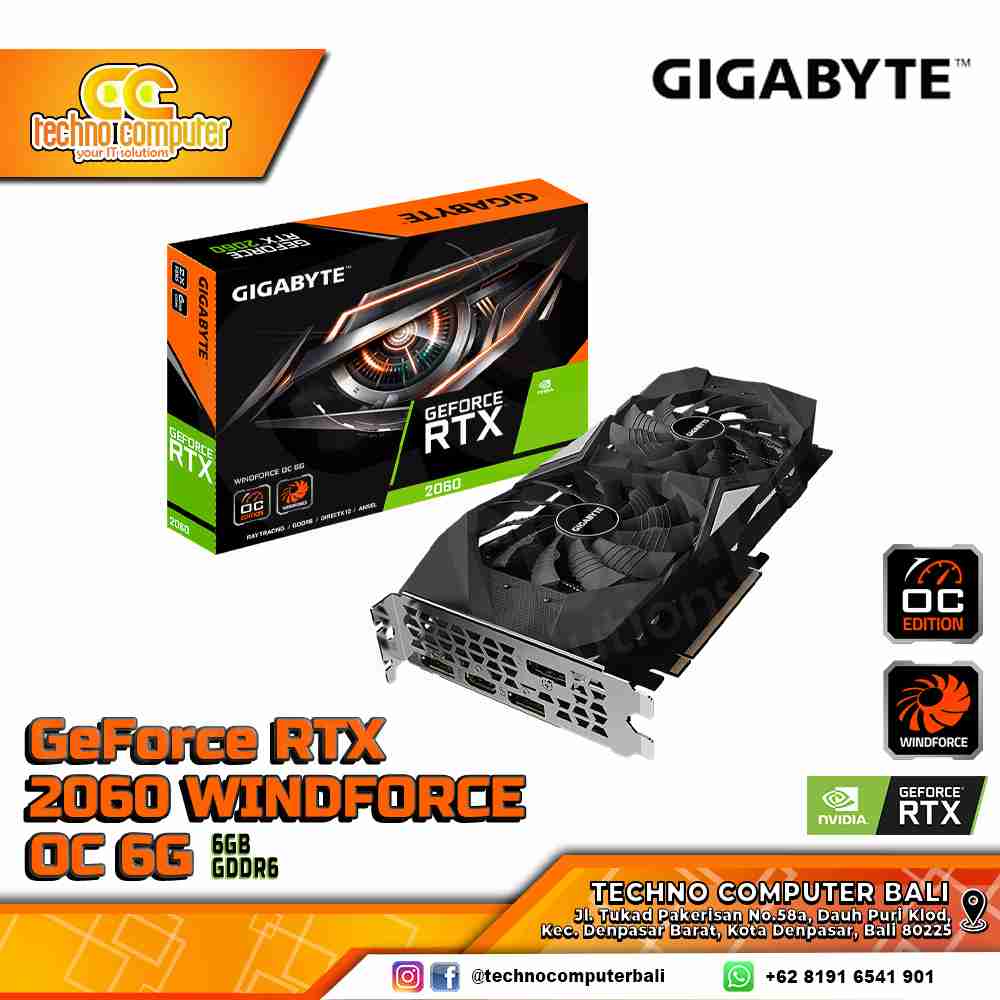 GIGABYTE NVIDIA GeForce RTX 2060 WINDFORCE OC 12GB GDDR6
