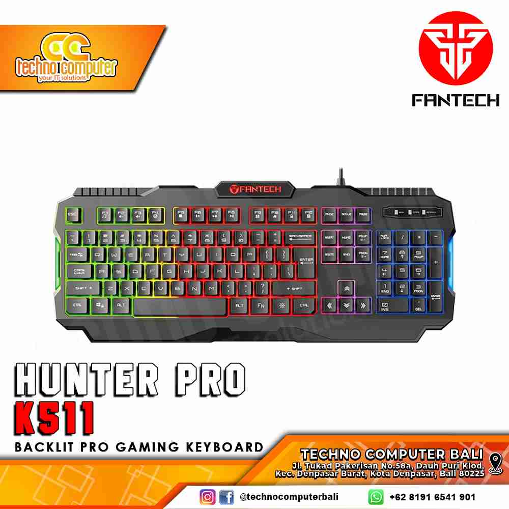 FANTECH HUNTER PRO K511 RGB Backlit - Membrane - Gaming Keyboard